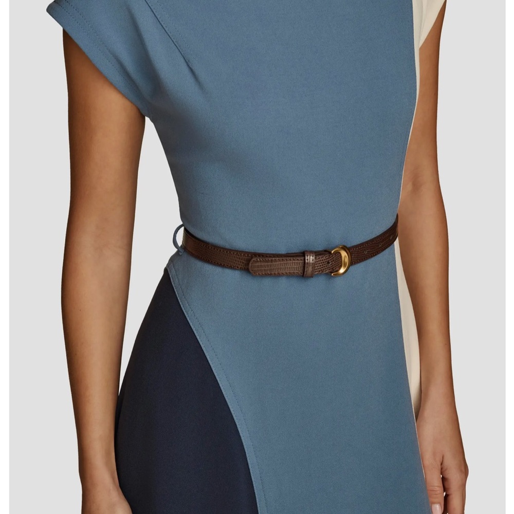 Donna Karan Brown Leather Dress Belt